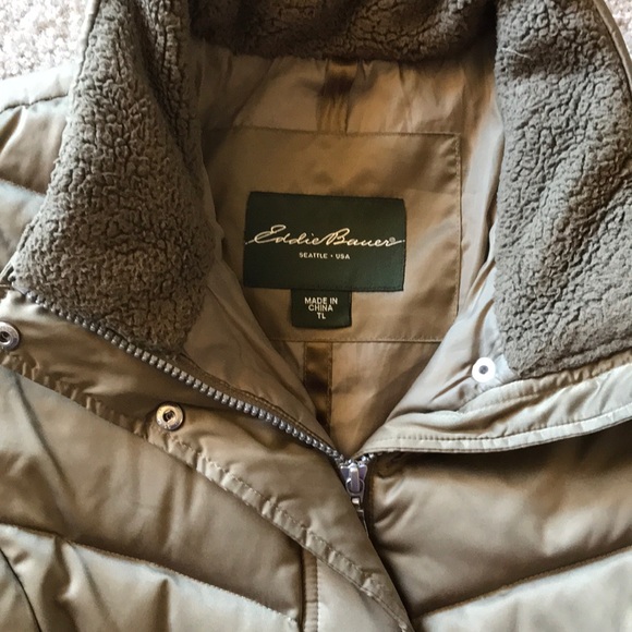 Eddie Bauer Gold Brown 550 Goose Down Jacket - Picture 3 of 4